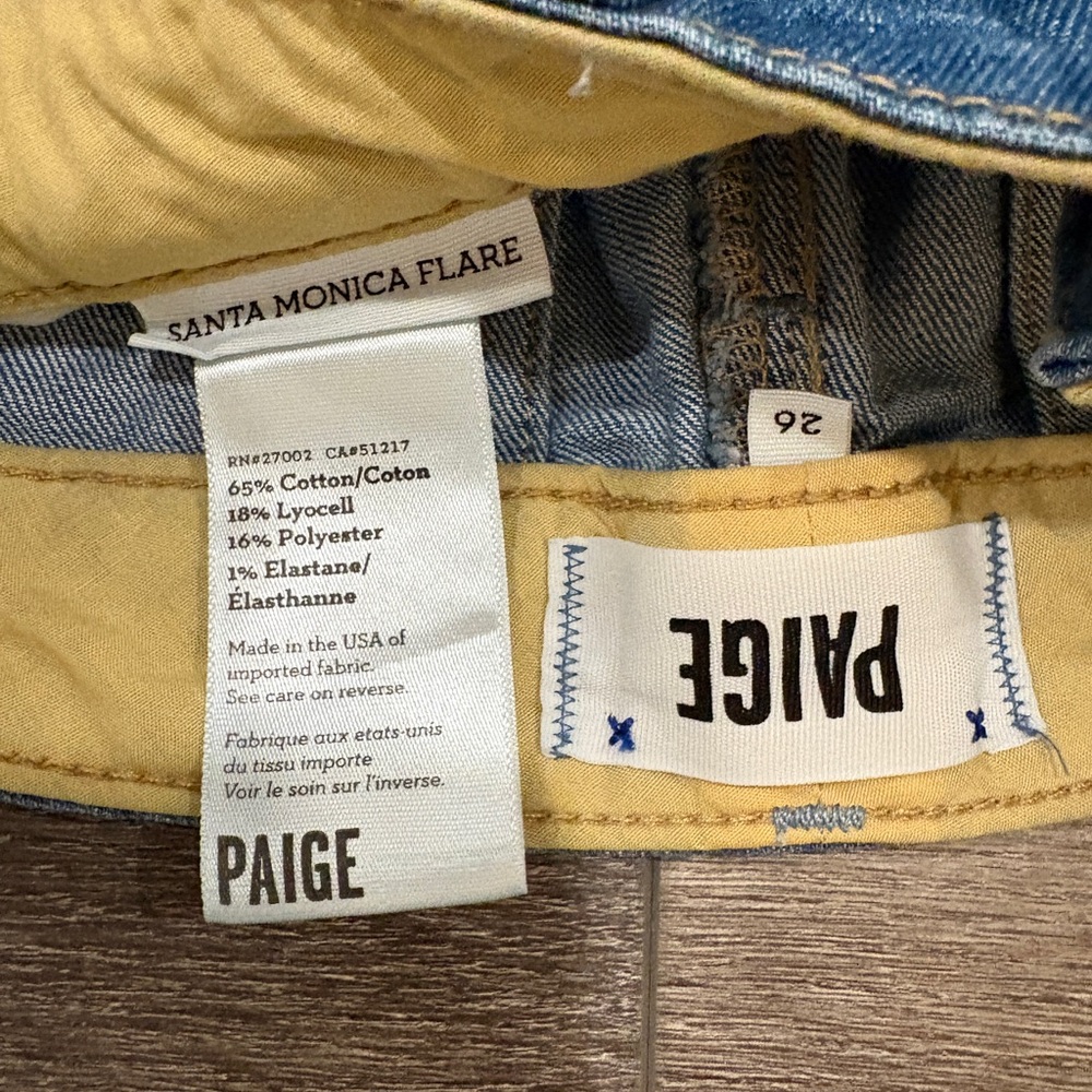 PAIGE Blue Flare Wide Leg Jeans Vintage-Inspired - Picture 5 of 10